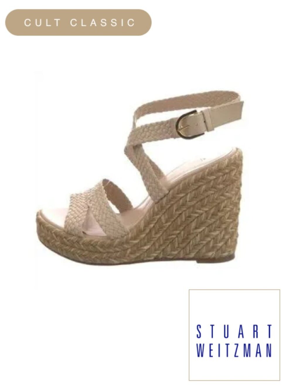 Stuart Weitzman / Elsie Ivory Leather 6.5 / Espadrille